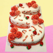Letter S Strawberry Cake - YuvaFlowers