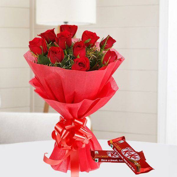 Love Sweets - Red Roses N Chocolates - YuvaFlowers