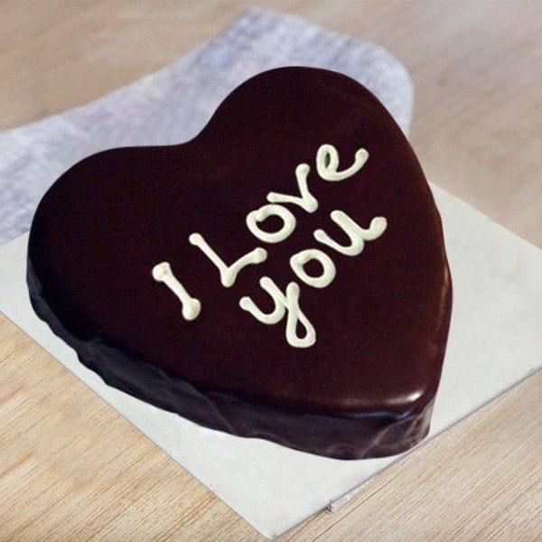 Love You Heart Cake - YuvaFlowers