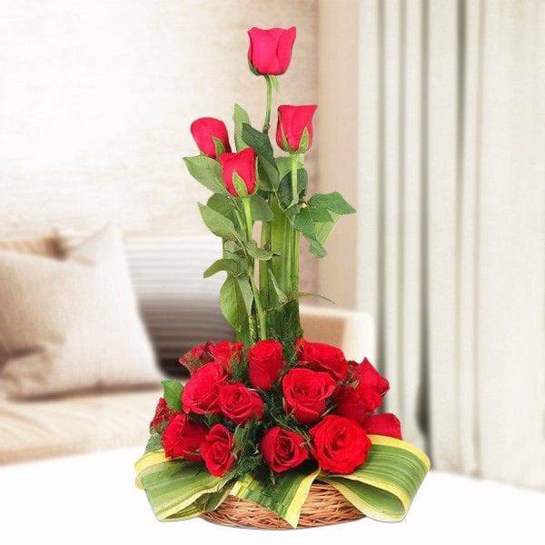 Lovely Roses Basket - YuvaFlowers