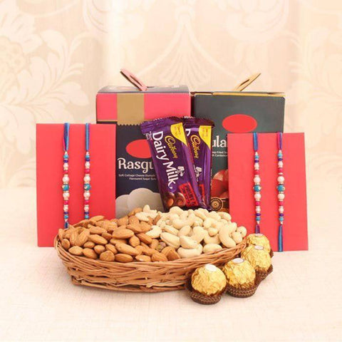 Majestic Rakhi Hamper - YuvaFlowers