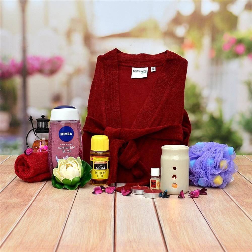 Mega Bathrobe Hamper - YuvaFlowers