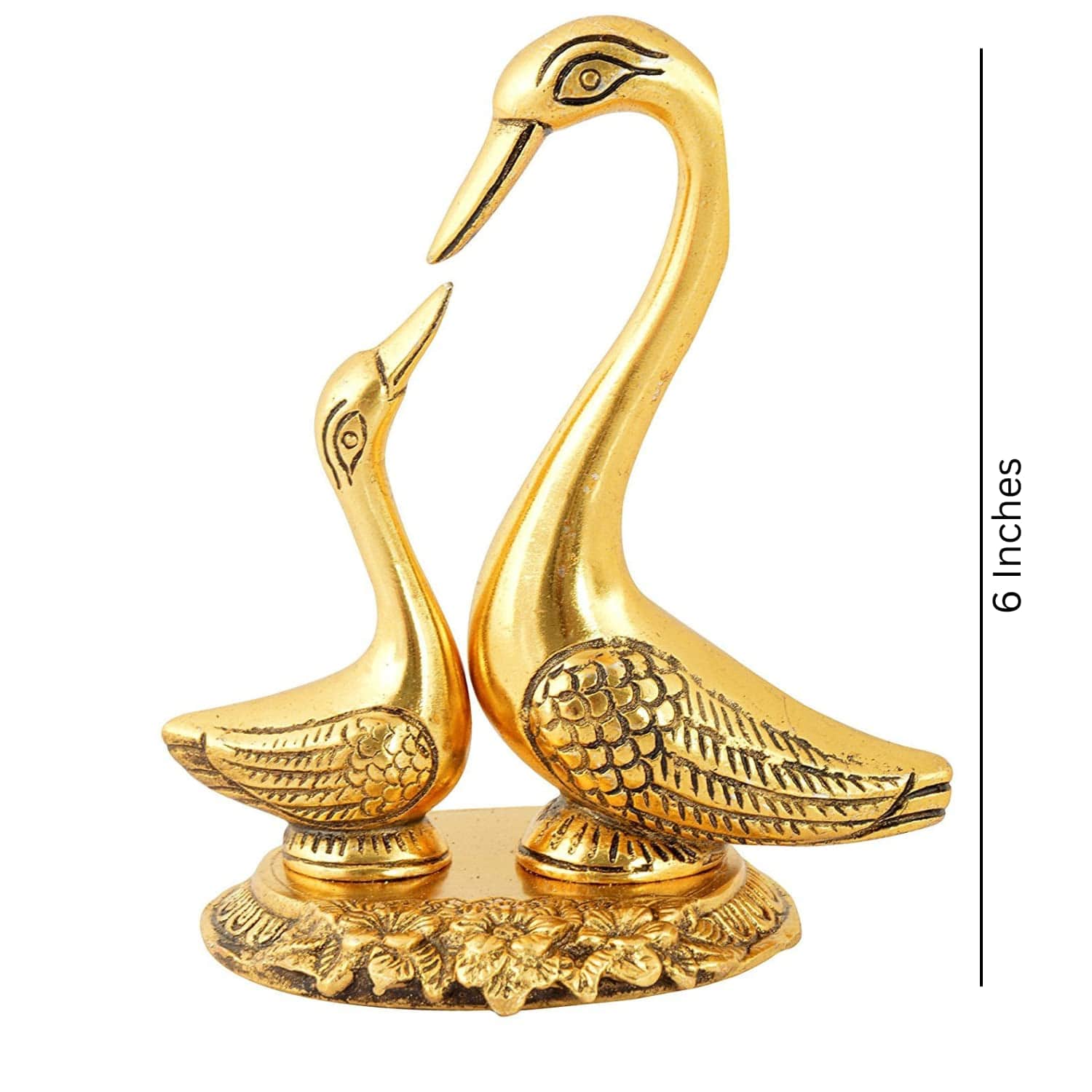 Metal Kissing Duck Showpiece for Home and Living Room Decor,- Decorative Items for Home, Antique Home Decor (6 Inches, Golden, 1 Piece) - YuvaFlowers