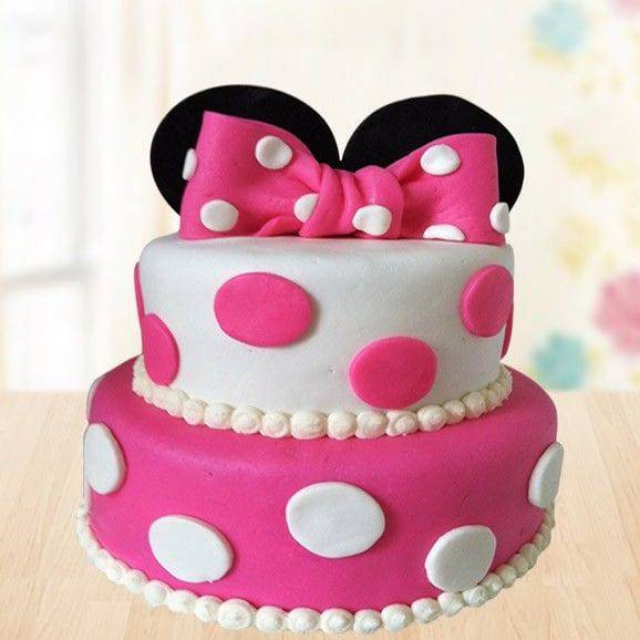Minnie Mouse Birthday Cake - YuvaFlowers