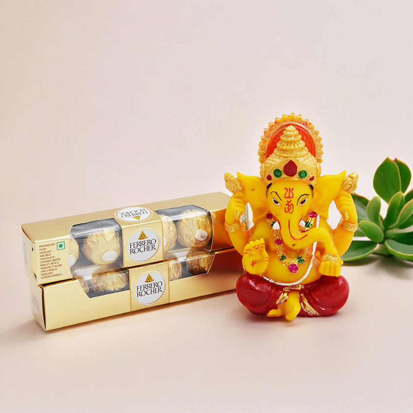 My Friend Ganesha With Ferrero Rocher - YuvaFlowers