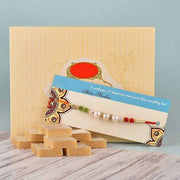 Pearl Rakhi N Kaju Katli Half Kg - YuvaFlowers