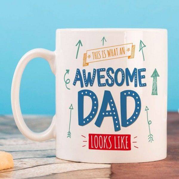 Personalised Awesome Dad Mug - YuvaFlowers