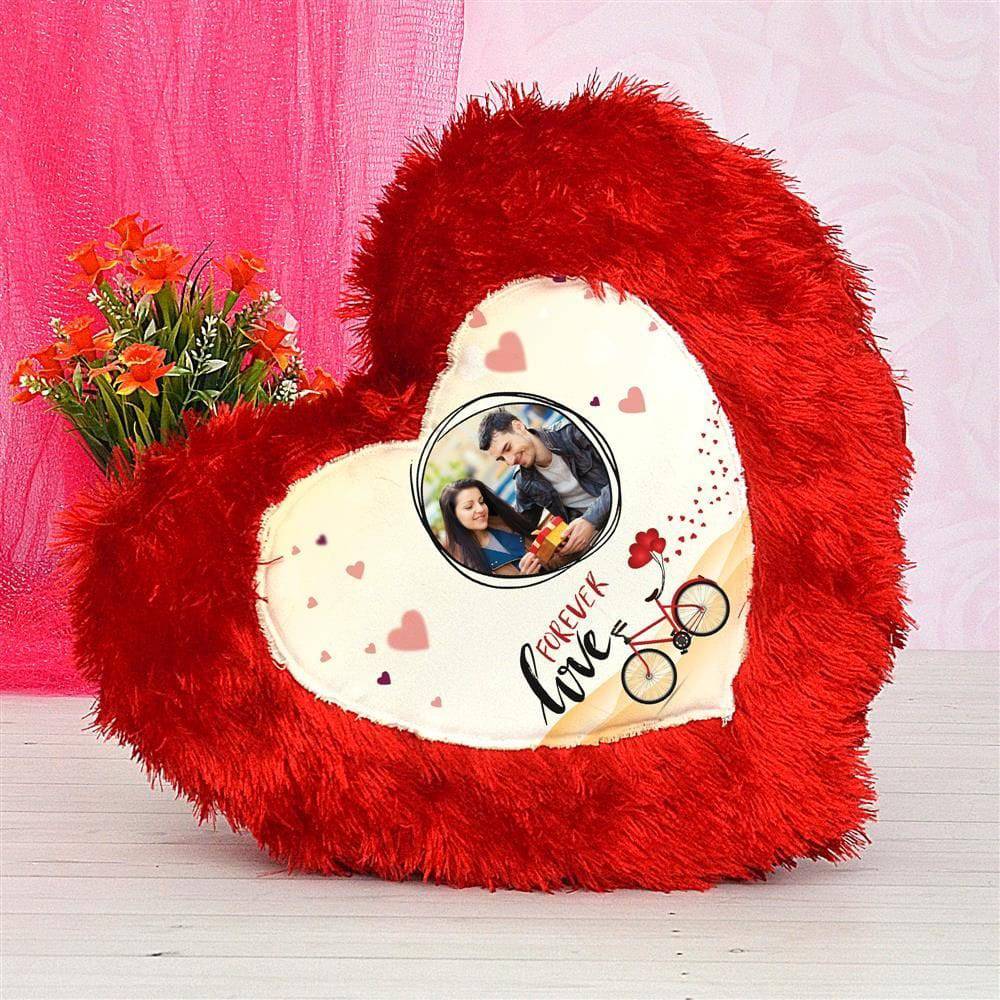 Personalised Heart Soft Pillow - YuvaFlowers