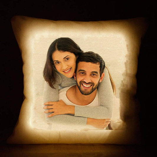 Personalised LED Photo Cushion - YuvaFlowers