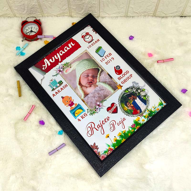 New Born Baby Photo Frame & White/Black
