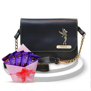 Personalized Fairy Charm Sling Bag with Cadbury Dairy Milk Chocolate Bouquet