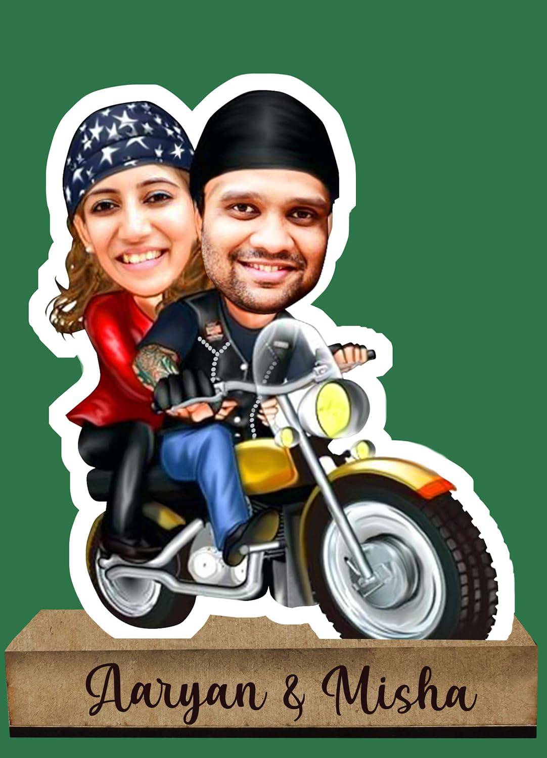 Personalized Gifts for Pregnant Wife/Women - Baby Shower Gift for Expecting Mom | Caricature Couple Standee with Cutout with Customised Captions (Travel Loving) - YuvaFlowers