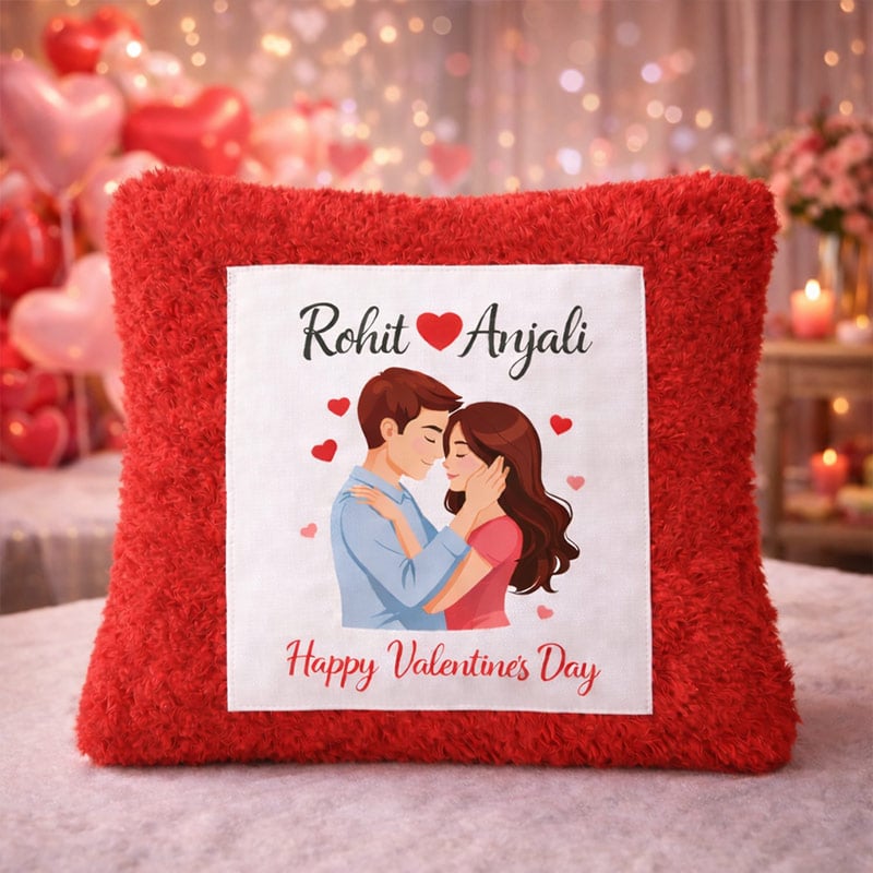 Personalized Valentine’s Day Couple Cushion with Names
