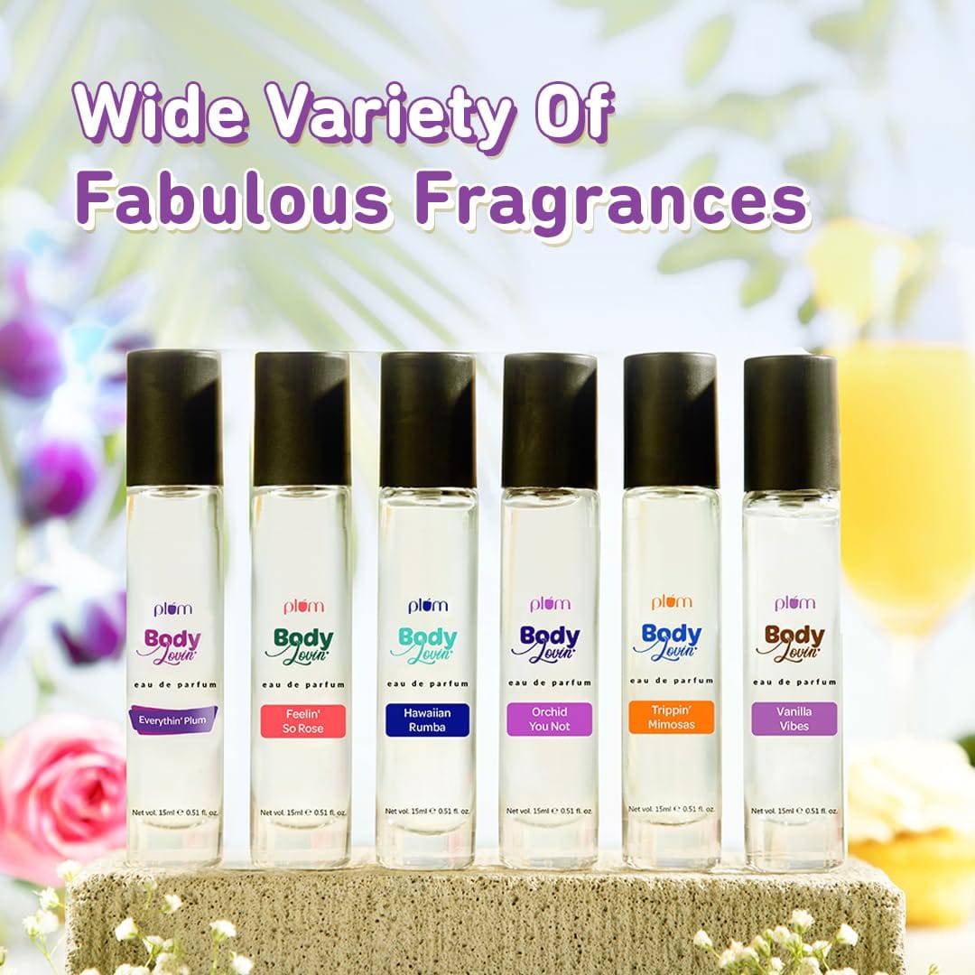 Plum BodyLovin' Vanilla Vibes Perfume | Long Lasting & Premium Warm Vanilla Fragrance | Luxury Perfume For Women | Sweet, Warm & Irresistible Notes of Vanilla | Travel-Friendly | High On Fun (15 ml) - YuvaFlowers