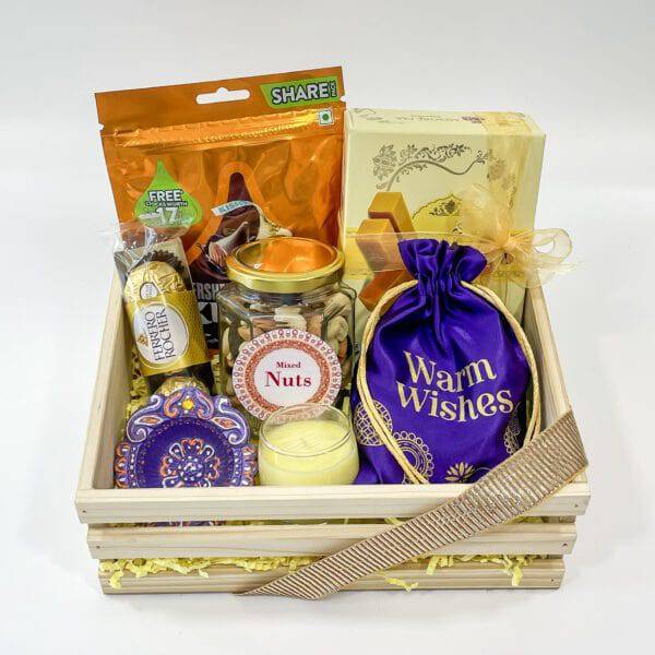 Premium Diwali Best wishes container - YuvaFlowers