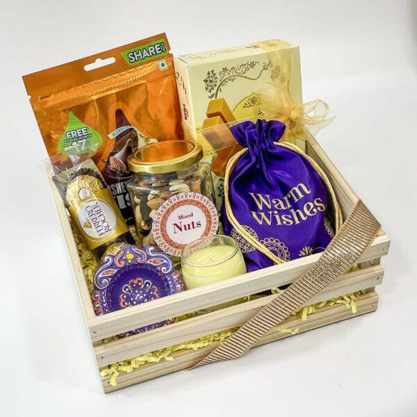 Premium Diwali Best wishes container - YuvaFlowers