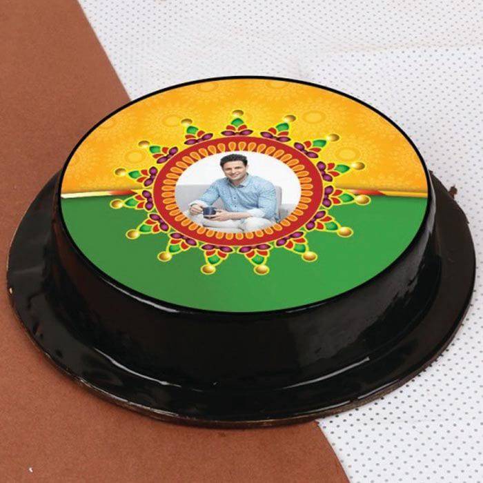 Rakhi Adorable  Photo Chocolate Cake - YuvaFlowers