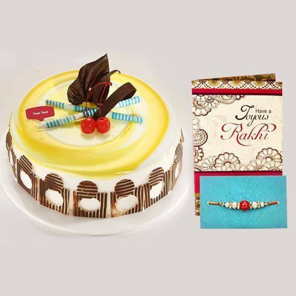 Rakhi Delicious Pineapple Cake - YuvaFlowers