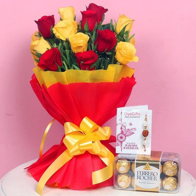 Rakhi N Ferrero Rocher Hamper - YuvaFlowers