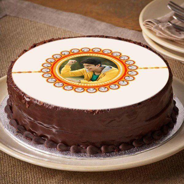 Rakhi Photo Truffle Cake - YuvaFlowers