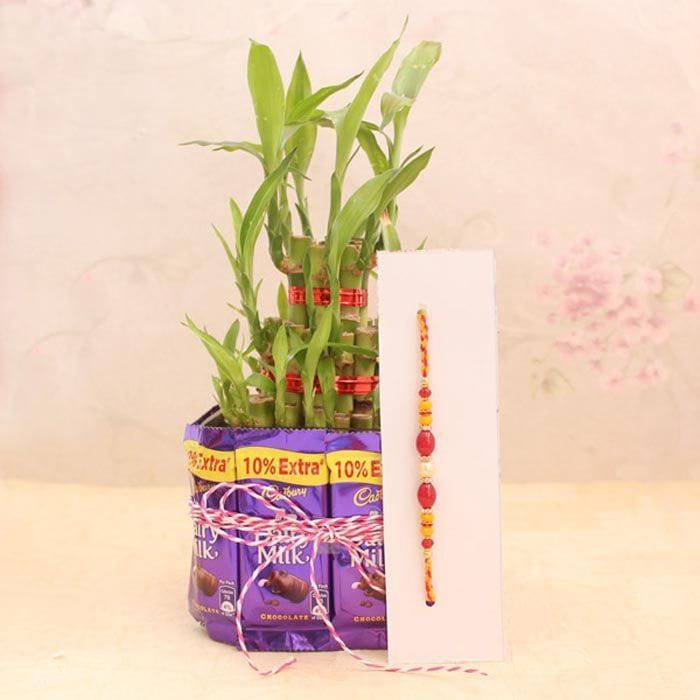 Rakhi with Chocolate Bamboo - YuvaFlowers