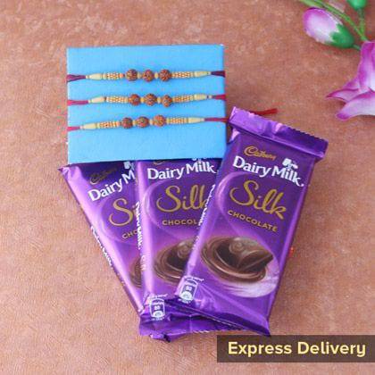 Rakhi with Dairy Milk - YuvaFlowers