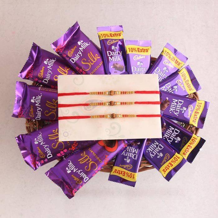 Rakhi with silky surprise - YuvaFlowers