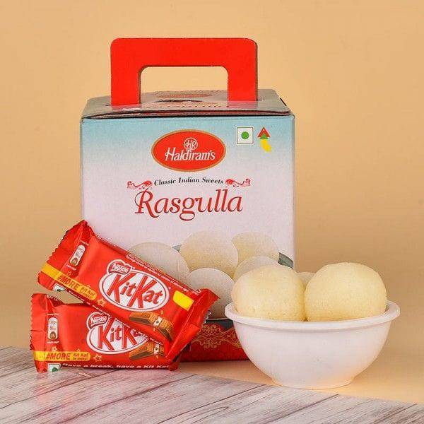Rasgulla N Kitkat Chocolates - YuvaFlowers