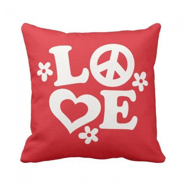 Red and White LOVE Valentine's Day Pillow - YuvaFlowers