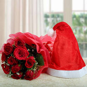 Red Roses with Cap - YuvaFlowers