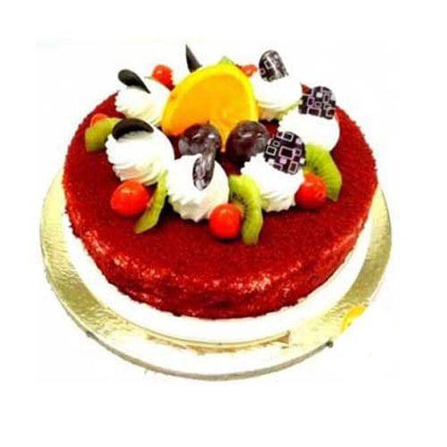 Red Velvet Fruit Cake Half Kg - YuvaFlowers