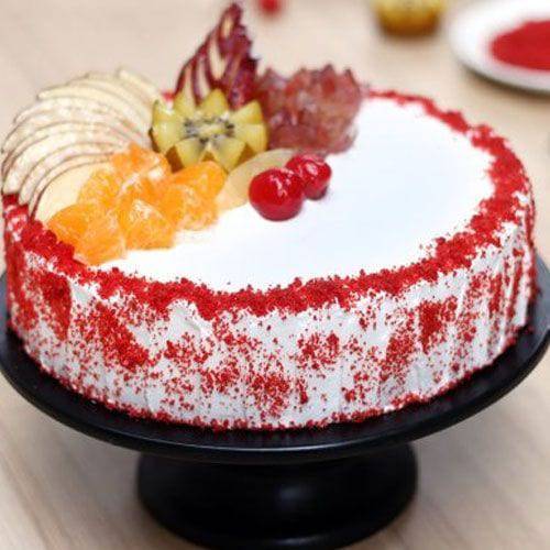 Red Velvet Fruit Cake - YuvaFlowers