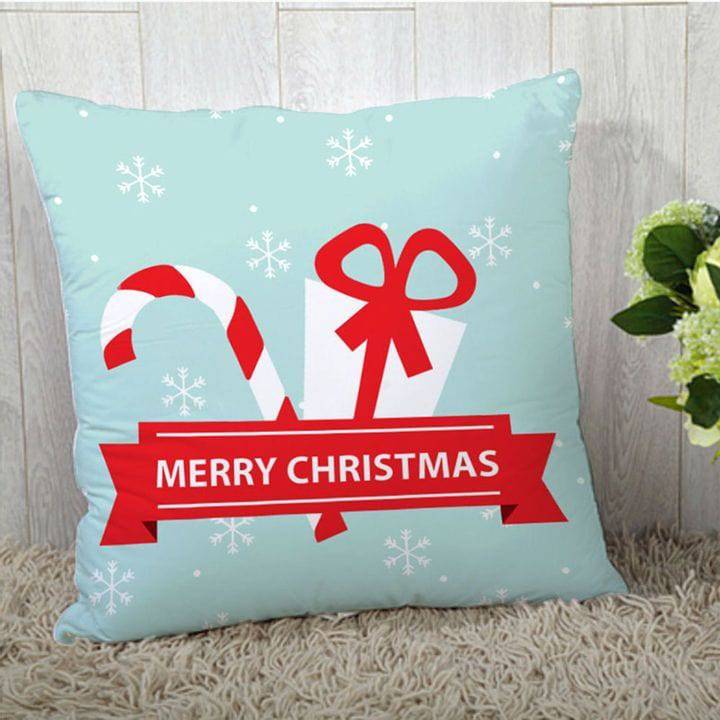 Ribbon Style Merry Christmas Cushion - YuvaFlowers