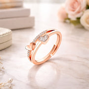 Elegant Rose Gold Adjustable Heart Ring for Women