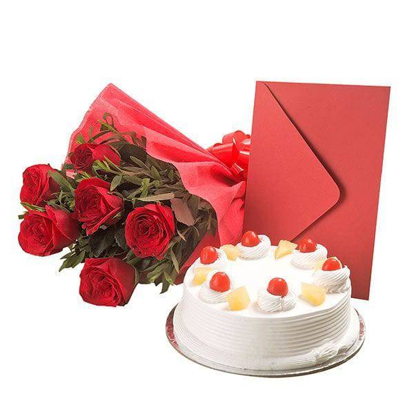 Roses N Cake Hamper - YuvaFlowers