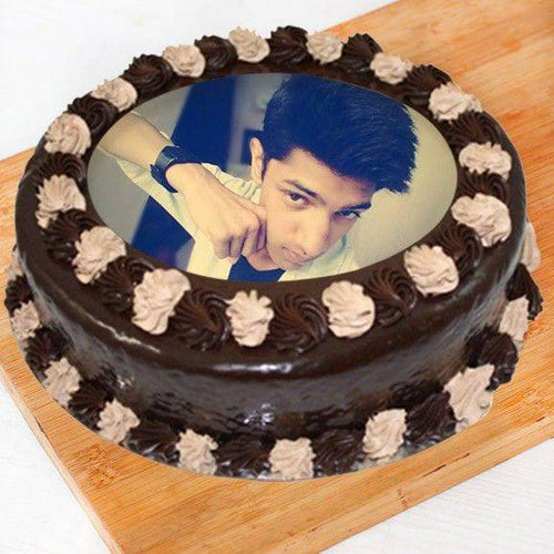 Round Shape Chocolate Photo Cake Online Gift Delivery