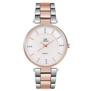 Round Studded Dial Metal Bracelet Chain Strap Analogue Wrist Watch for Women  - YuvaFlowers