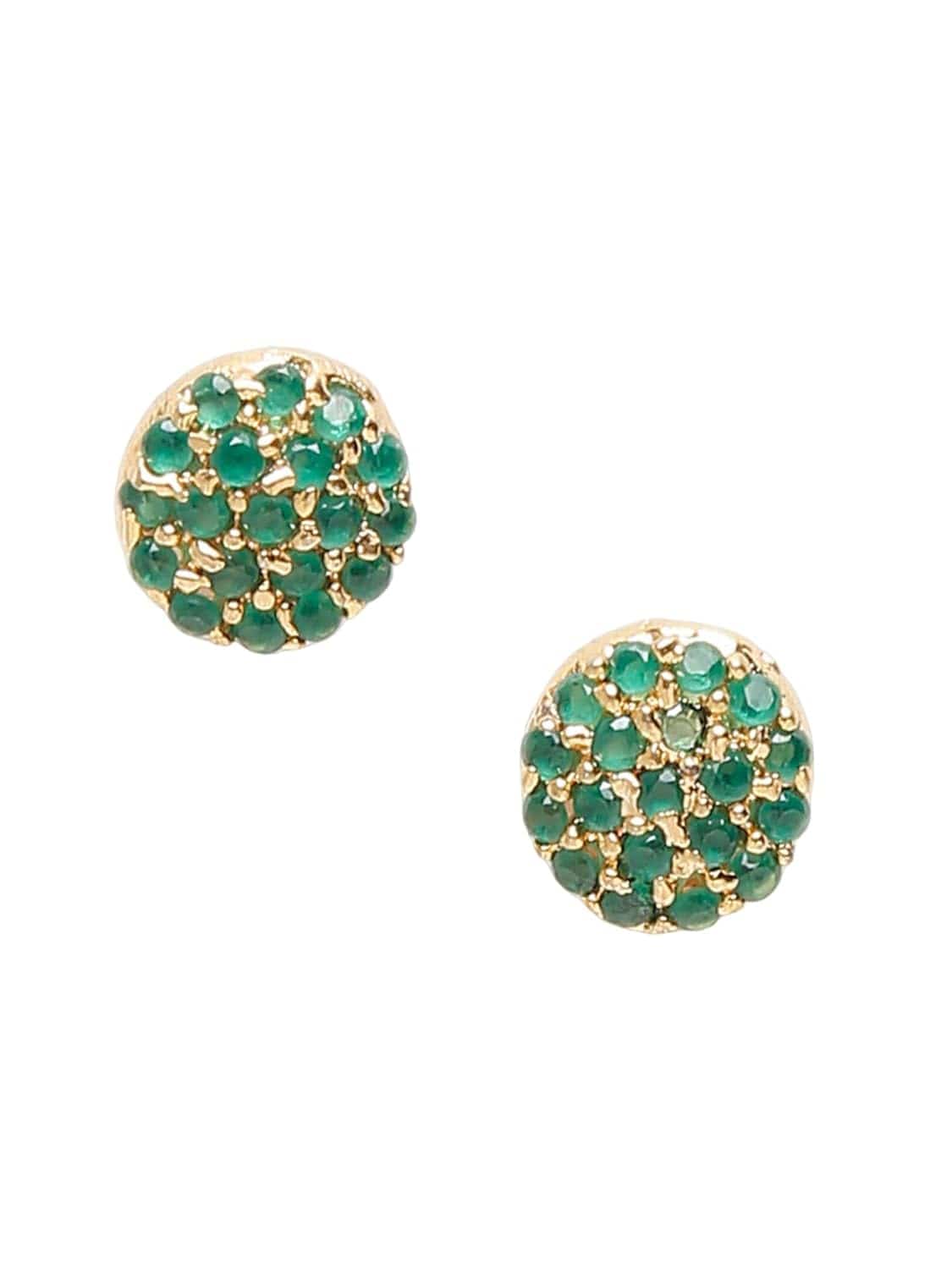 Ruby Raang Women's Mixed Metal Artificial Kundan Earrings - Traditional Jewellery Set for Women (Green) - YuvaFlowers