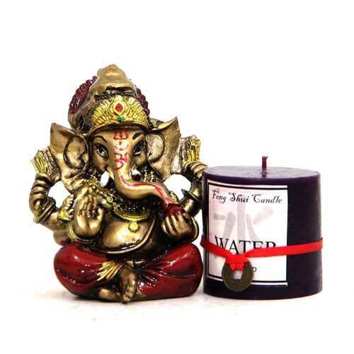 Scented Candle N Ganesha Idol Vinayaka - YuvaFlowers