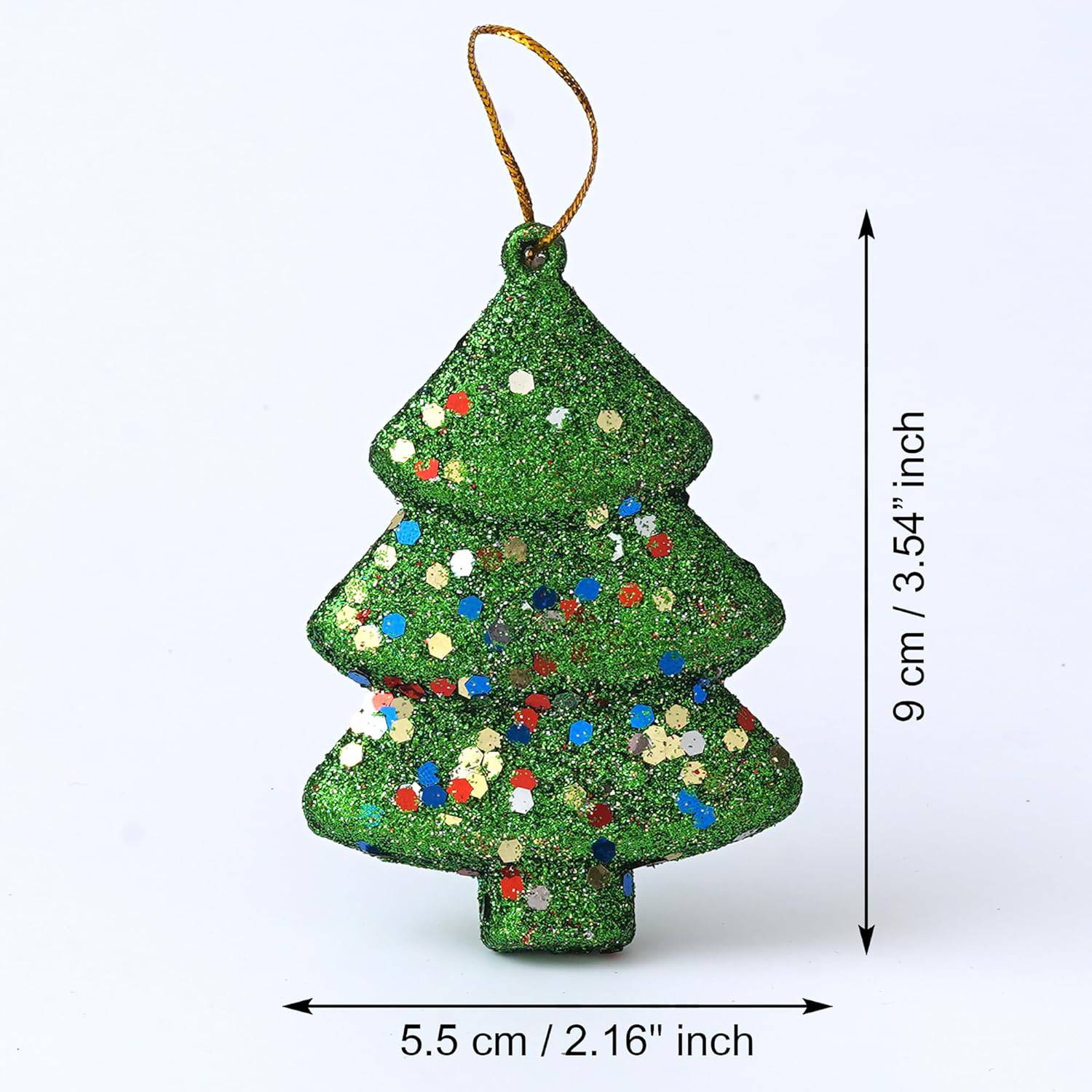 Set of 4 Sparkly Christmas Trees for Decor (Red, Green, Gold, Silver) - YuvaFlowers
