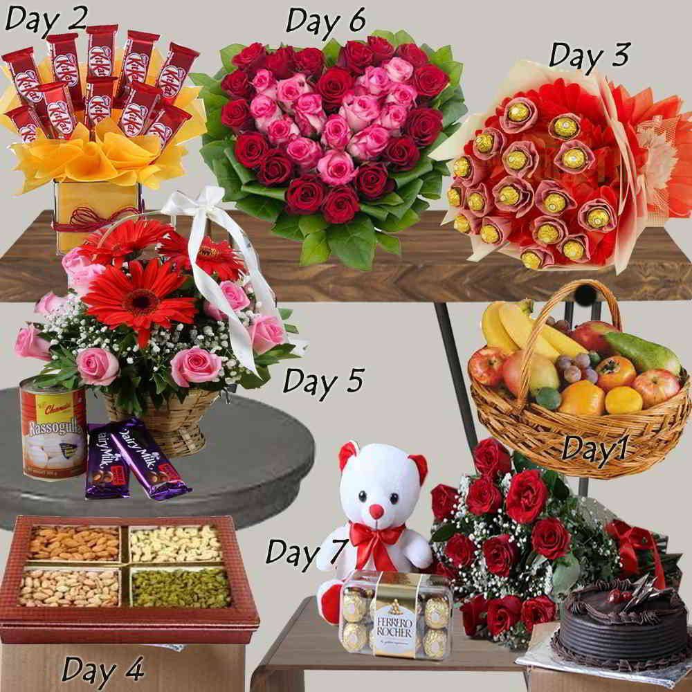 Seven Days Surprise Combo Online - YuvaFlowers