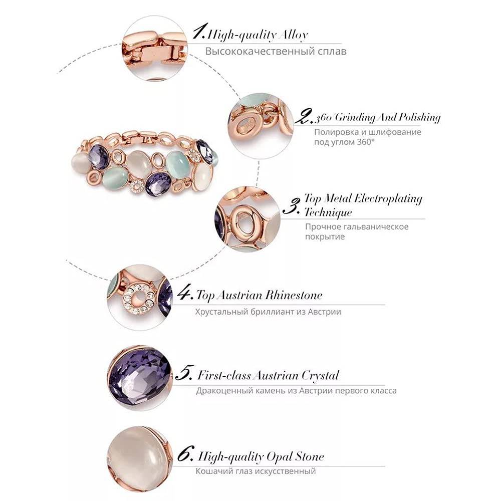 Shining Diva Fashion Latest Stylish Rose Gold Austrian Crystal Bracelet For Women And Girls (11942B), Free - YuvaFlowers