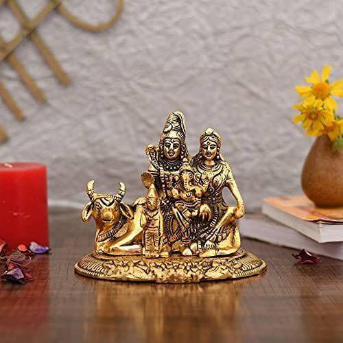 Shiva Family  unique  Handcrafted idol - YuvaFlowers