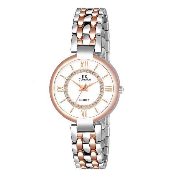 Silver Dial Metal Chain Analog Watch for Women - YuvaFlowers