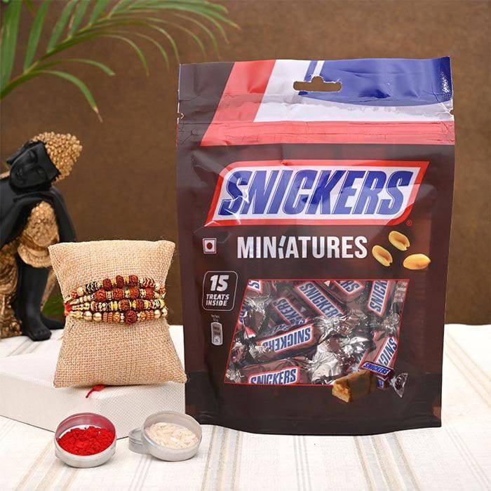 Snickers Chocoate  Rakhi Combo - YuvaFlowers