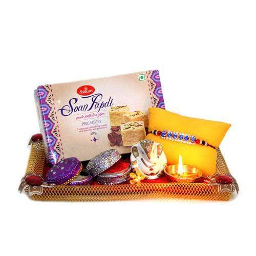 Soan Papdi Rakhi Platter - YuvaFlowers