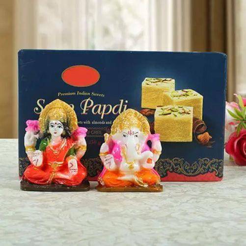 Soan Papdi with Lashmi Ganesha - YuvaFlowers