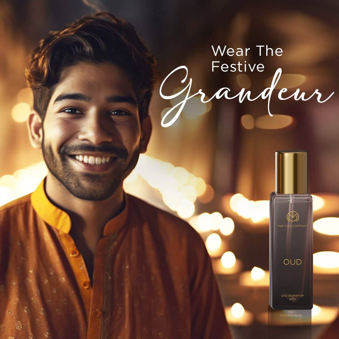 Specially Curated Perfume Gift Set for Men 4*20ml - A Gentleman’s Moods | Premium Long-Lasting Fragrance | Luxury EAU DE Parfum | Night For Date | Blanc For Office | Fire For Party | Oud For Outing - YuvaFlowers