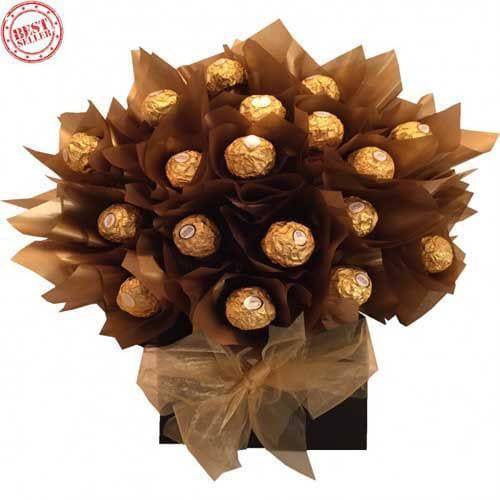 Sweet Chocolate Ferraro rocher bouquet - YuvaFlowers