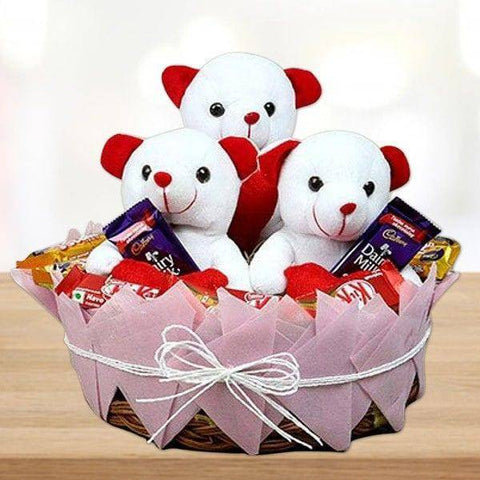 Teddy Basket of Surprise - YuvaFlowers